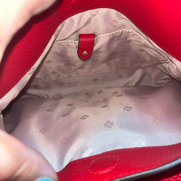 Kate Spade New York Hailey Medium Red Leather Shoulder Bag - Picture 7 of 8